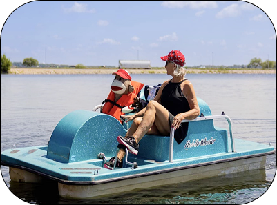 Women in a paddle boat